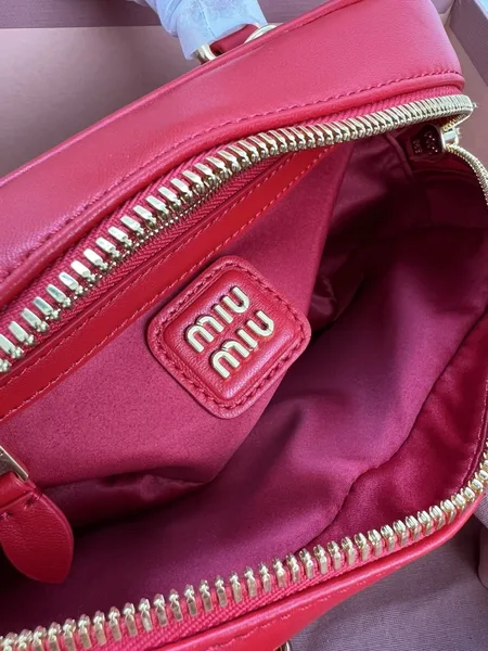 Miu Miu Arcadie Medium Bag in Red Matelasse Leather product view 10