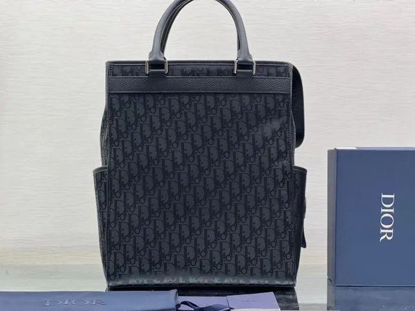 Dior Explorer Tote Bag In Black Dior Oblique Mirage Technical Fabric product view 3