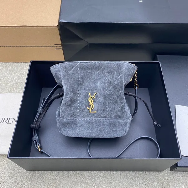 Saint Laurent Jamie Mini Shoulder Pouch — Blue Suede product photo