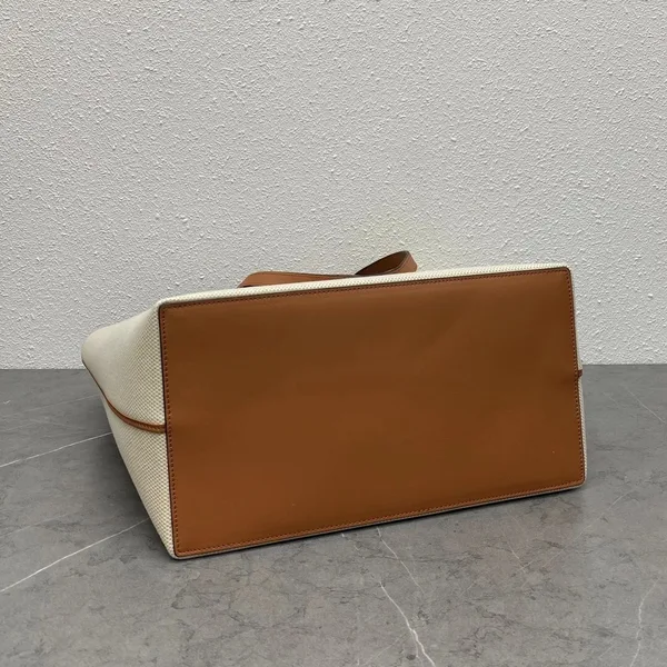 Loewe Anagram Medium Tote Bag In Jacquard and Calfskin product view 9