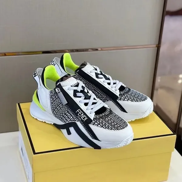 Fendi Flow Low-Top Sneakers — Black and White with Neon Accents product photo