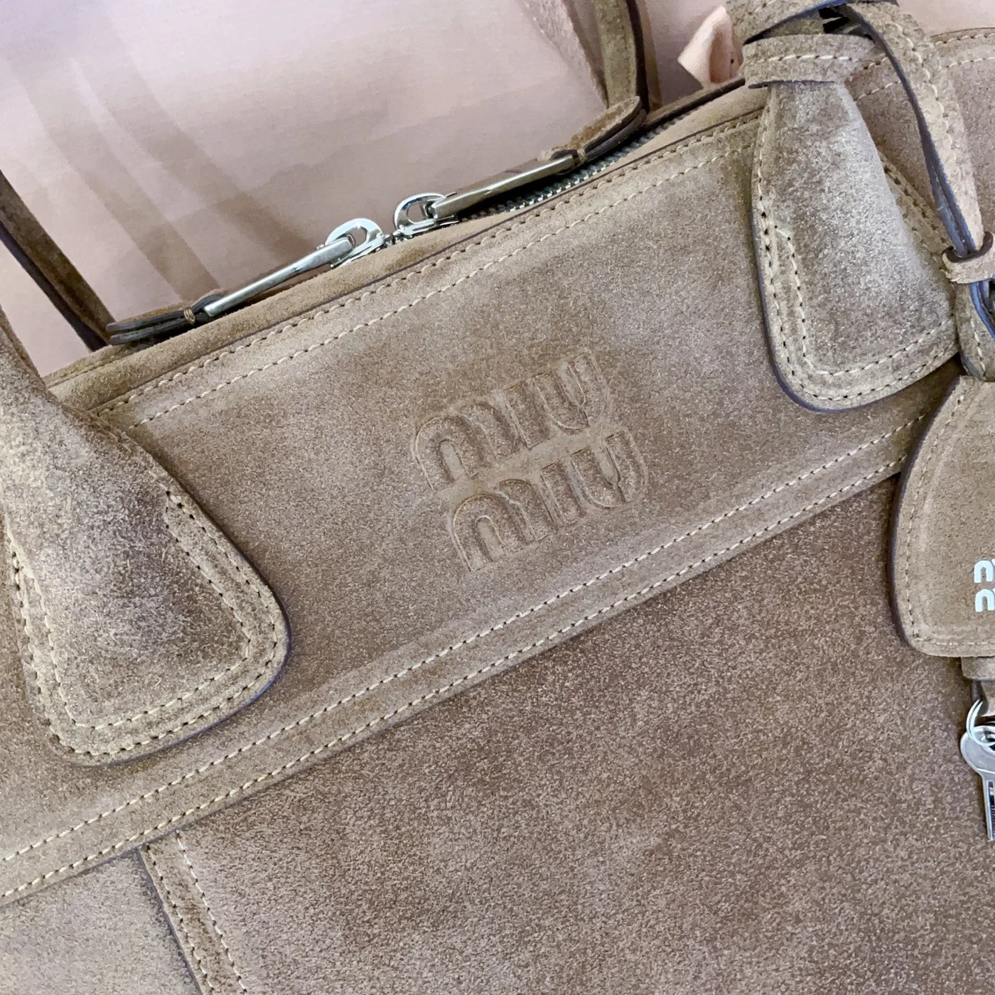 Miu Miu Vivant Bag — Brown Suede product view 6