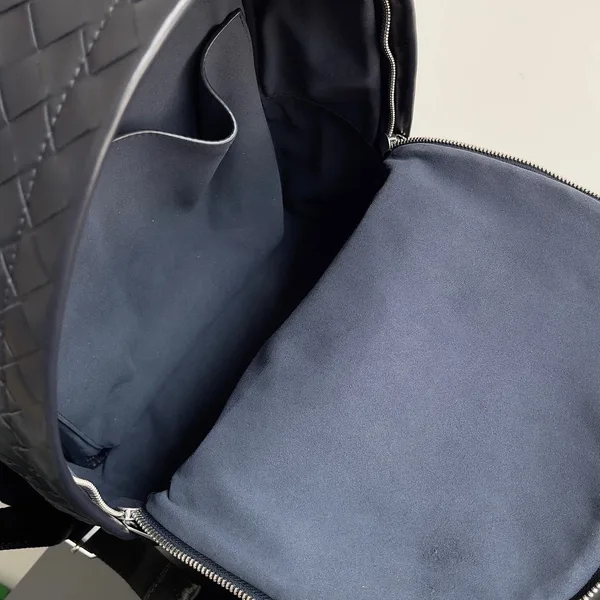 Bottega Veneta Small Backpack In Dark Blue Intrecciato Calfskin product view 9