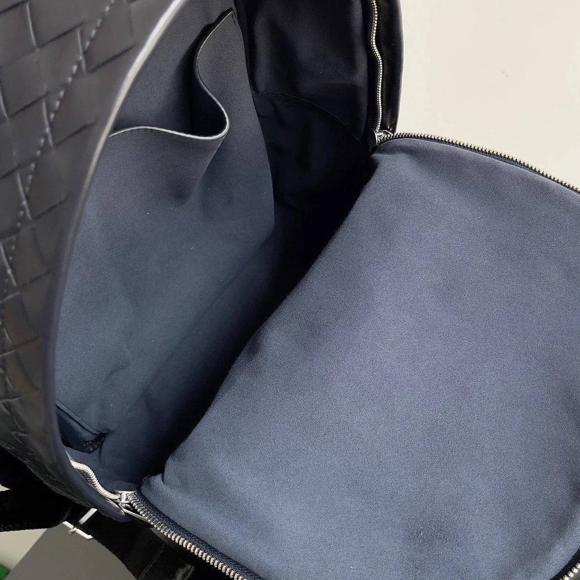 Bottega Veneta Small Backpack In Dark Blue Intrecciato Calfskin product view 9