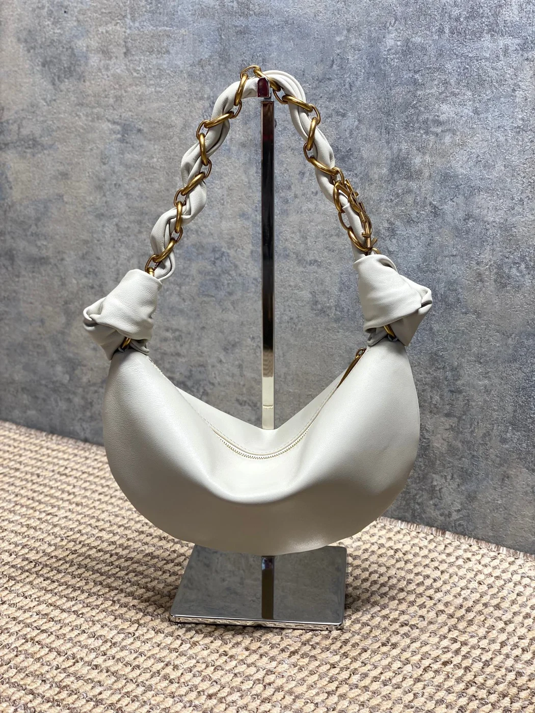 Saint Laurent Amalia Mini Hobo Bag — White product view 3