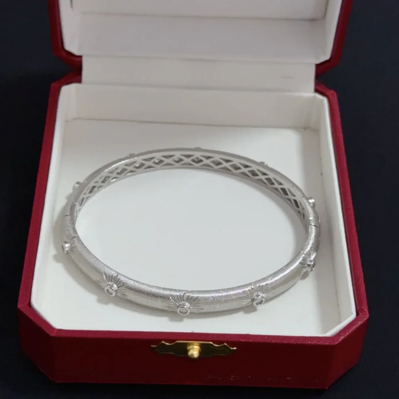Cartier Silver-Tone Pave-Effect Bangle Bracelet product view 4
