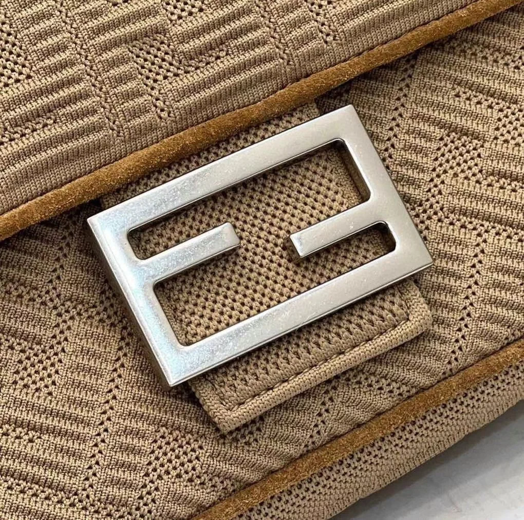 Fendi Baguette Chain Midi Bag In Beige FF Fabric product view 10