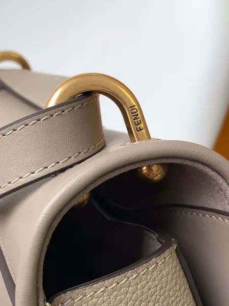 Fendi C’mon Medium Bag in Grey Calfskin product view 9