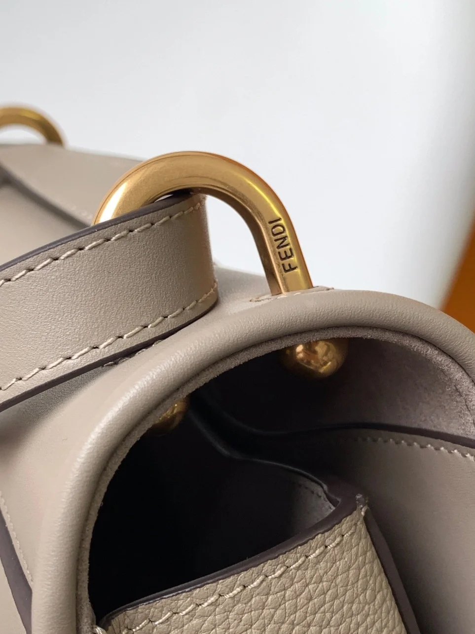 Fendi C’mon Medium Bag in Grey Calfskin product view 9
