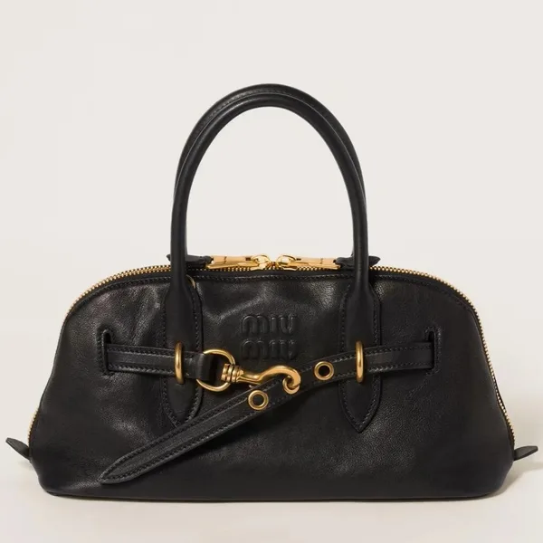 Miu Miu Aventure Medium Top-handle Bag in Black Nappa Leather product photo