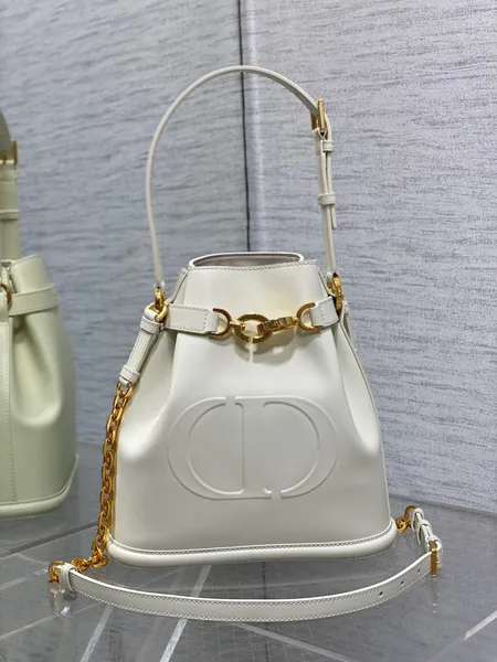 Dior C’est Medium Bag in White Saddle Calfskin product view 2