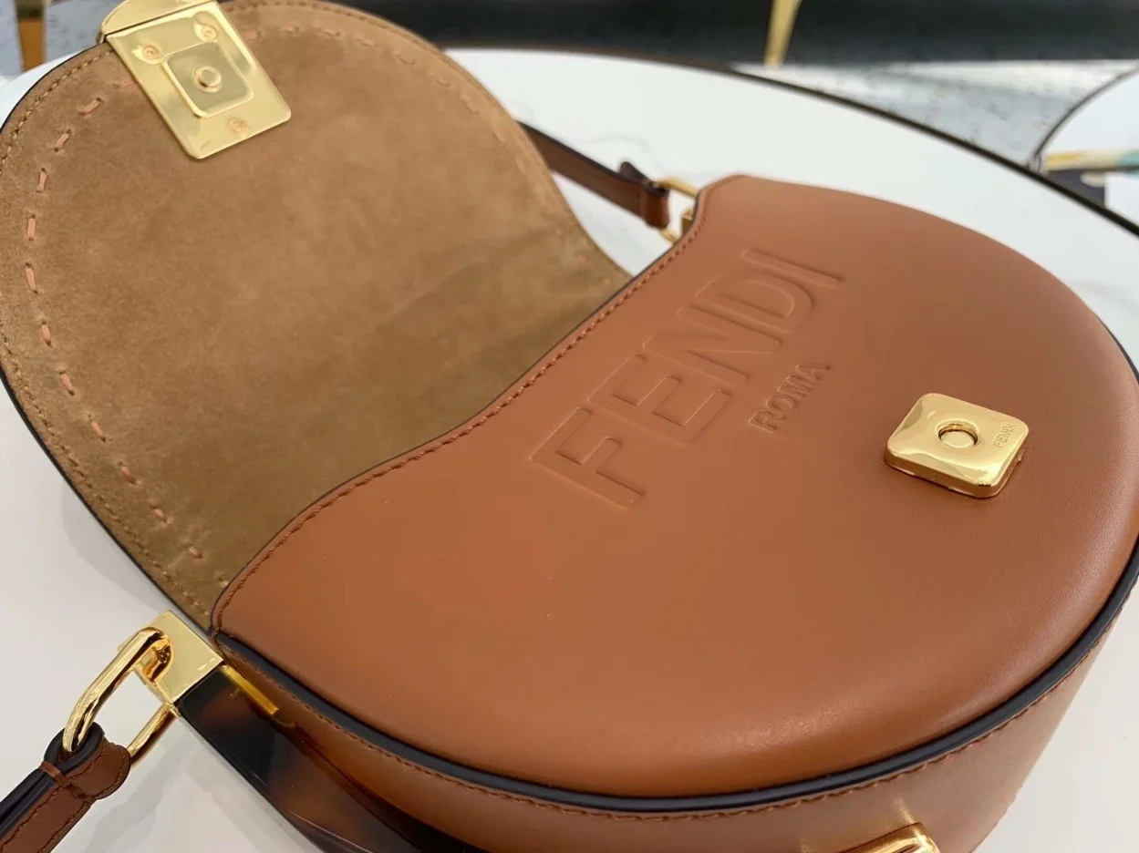 Fendi Moonlight Saddle Bag In Brown Calfskin product view 8