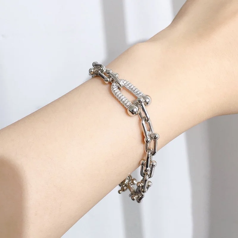 Tiffany & Co. HardWear Pavé-Effect Clasp Link Bracelet Silver-Tone product view 1