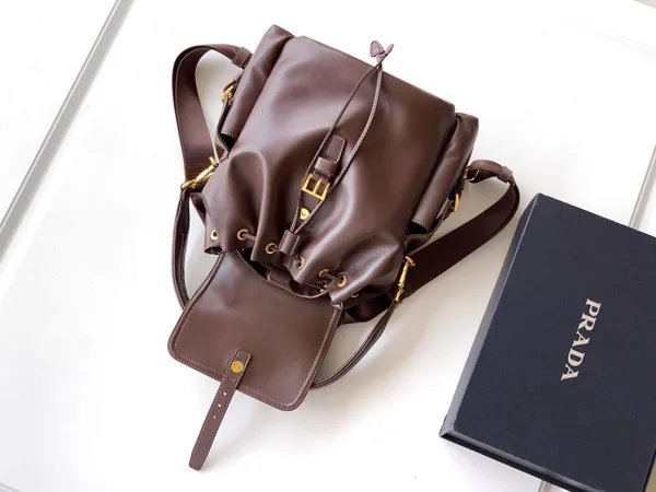 Prada Explore Medium Backpack in Sienna Nappa Leather product view 10