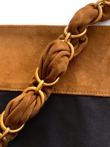 Saint Laurent Amalia Shouler Bag in Brown Suede Calfskin product view 7