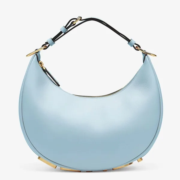 Fendi Fendigraphy Small Hobo Bag In Light Blue Leather product photo