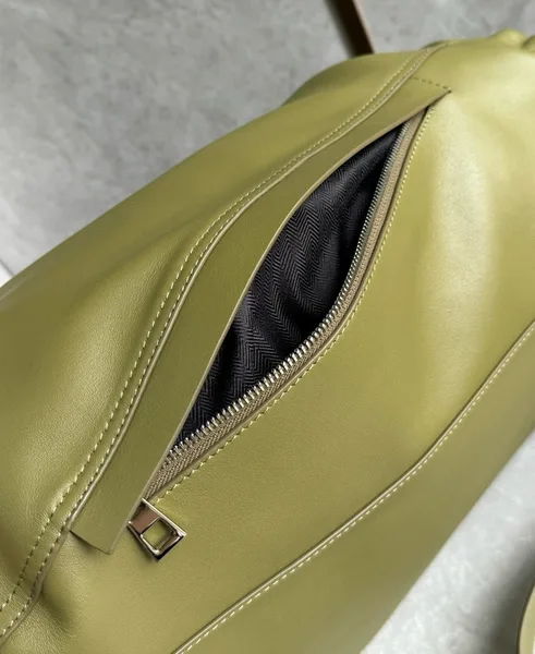 Loewe Flamenco Backpack in Olive Supple Calfskin product view 5