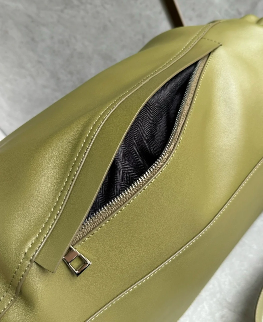Loewe Flamenco Backpack in Olive Supple Calfskin product view 5