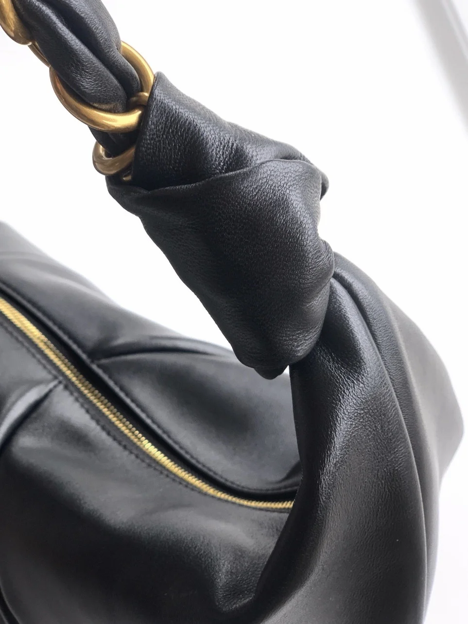 Saint Laurent Amalia Hobo Bag in Black Lambskin product view 12