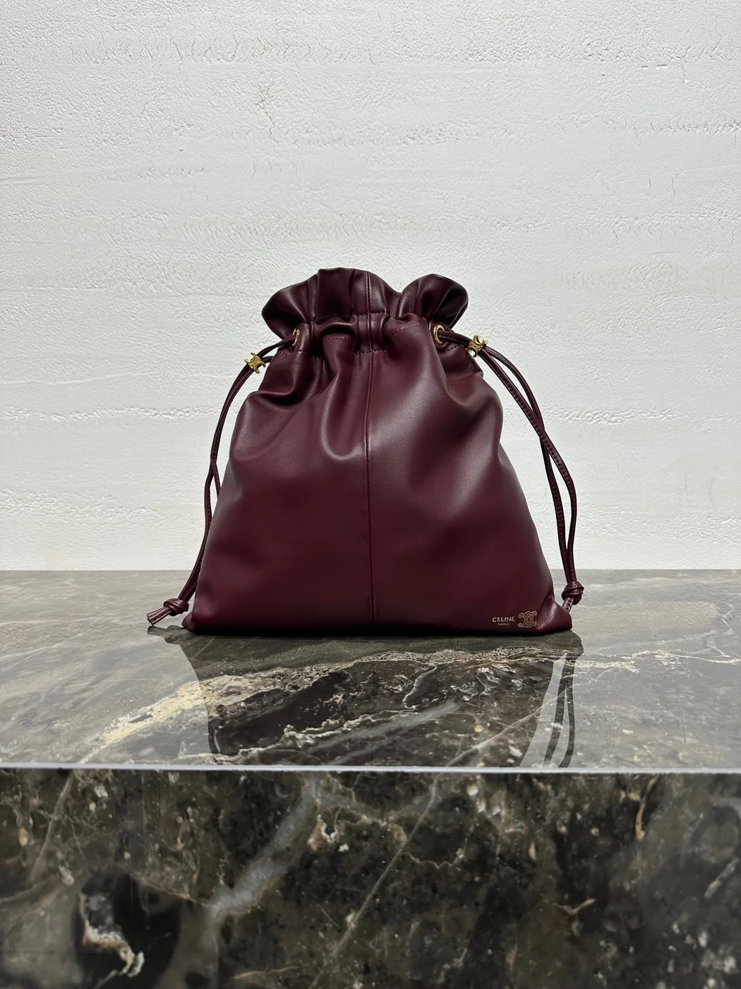 Celine Small Crystal Pouch — Burgundy product view 1