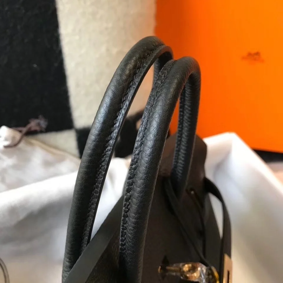 Hermes Birkin 25 Bag In Black Clemence Leather with GHW product view 8