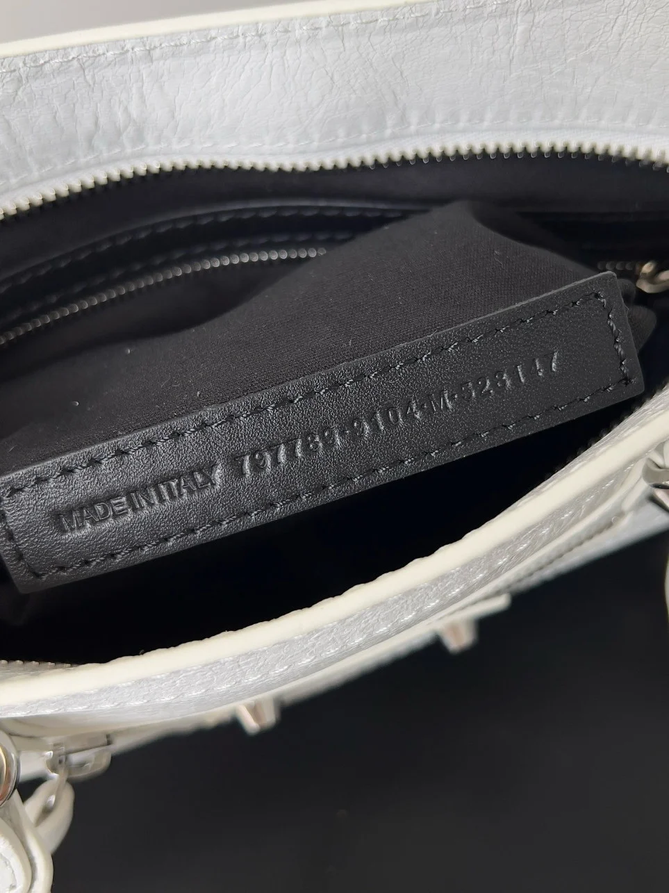 Balenciaga Le City Small Bag in White Arena Lambskin product view 4