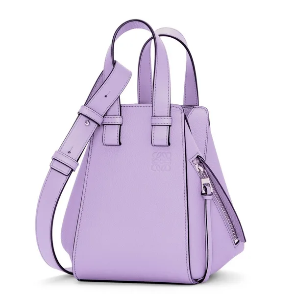 Loewe Compact Hammock Bag in Light Mauve Grained Calfskin product photo