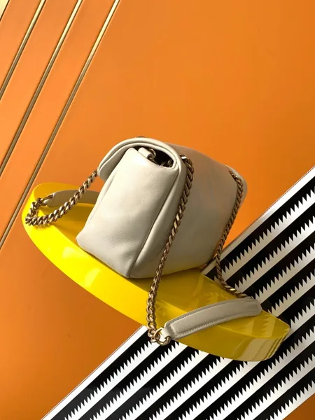 Saint Laurent Calypso Shoulder Bag In White Lambskin product view 4