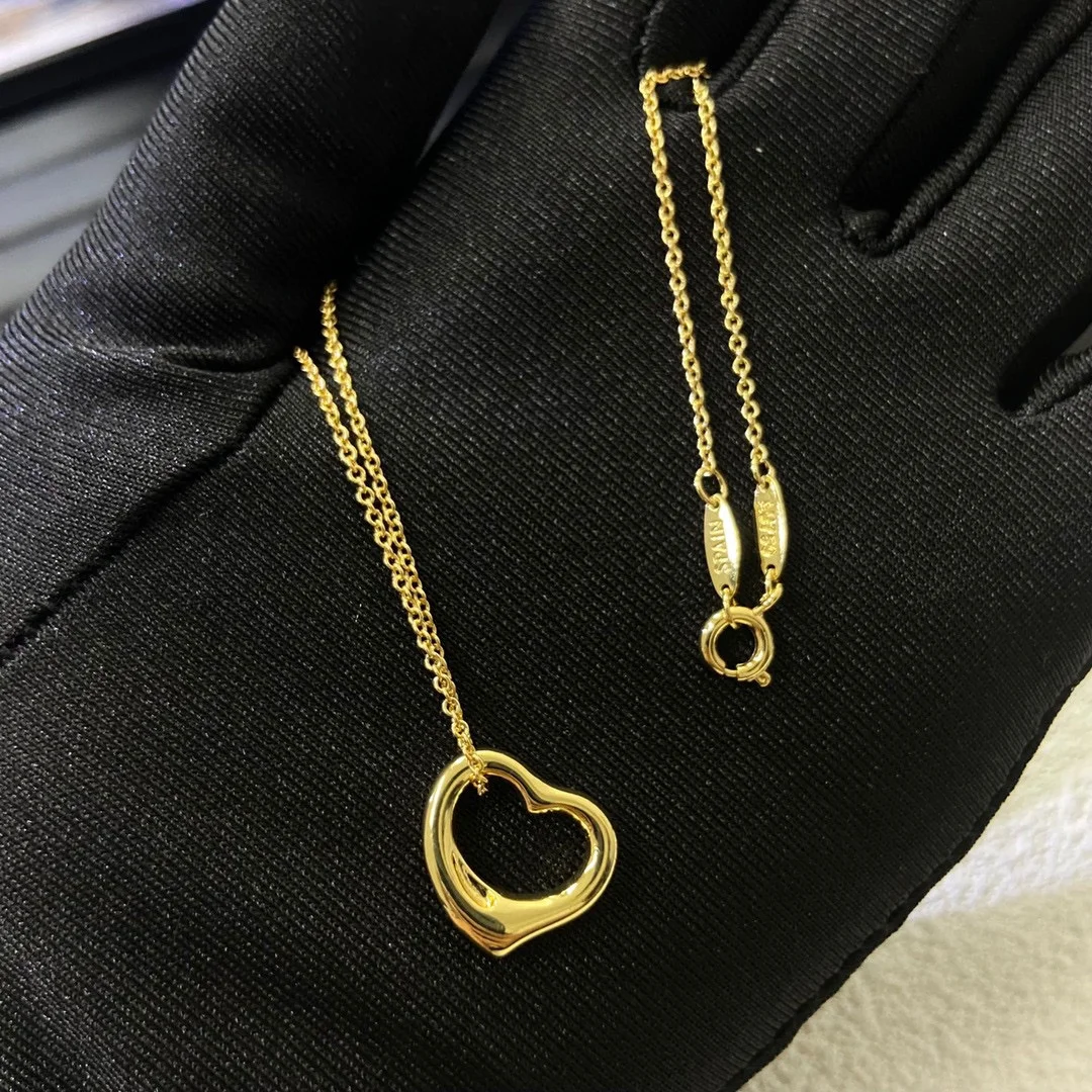 Tiffany & Co. Smooth Open Heart Necklace Gold-Tone product view 3