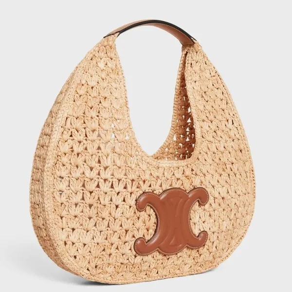 Celine Classic Panier Hobo Bag in Raffia and Leather product photo