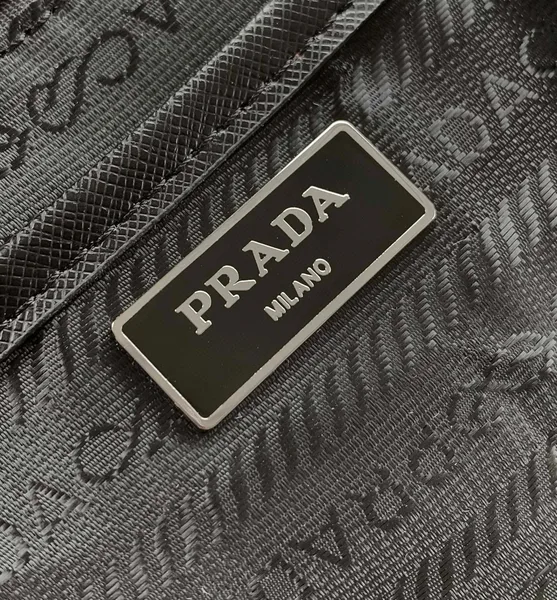 Prada Medium Backpack with Pouch in Black Re-Nylon product view 7