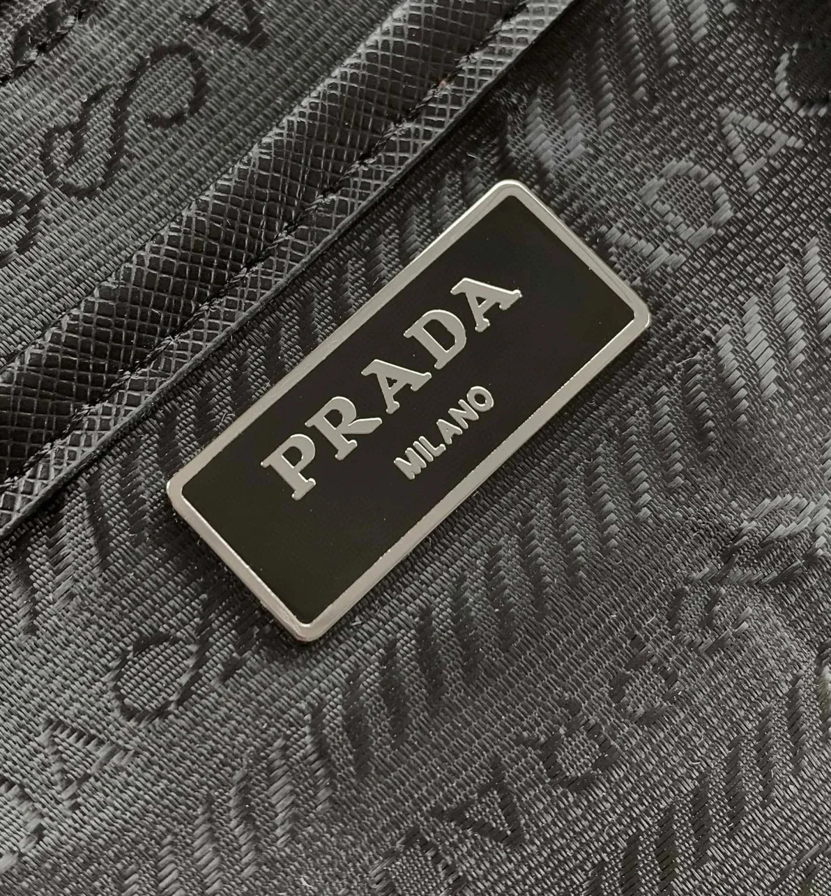 Prada Medium Backpack with Pouch in Black Re-Nylon product view 7
