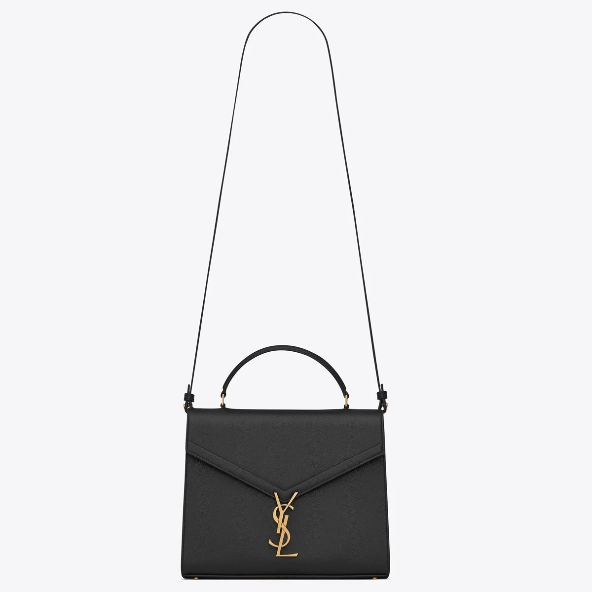 Saint Laurent Cassandra Medium Bag In Black Grained Leather product view 1