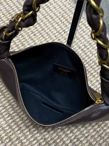 Saint Laurent Amalia Mini Hobo Bag — Dark Brown product view 7