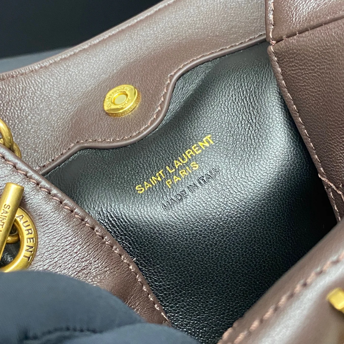 Saint Laurent Jamie Mini Shoulder Pouch — Dark Brown product view 9
