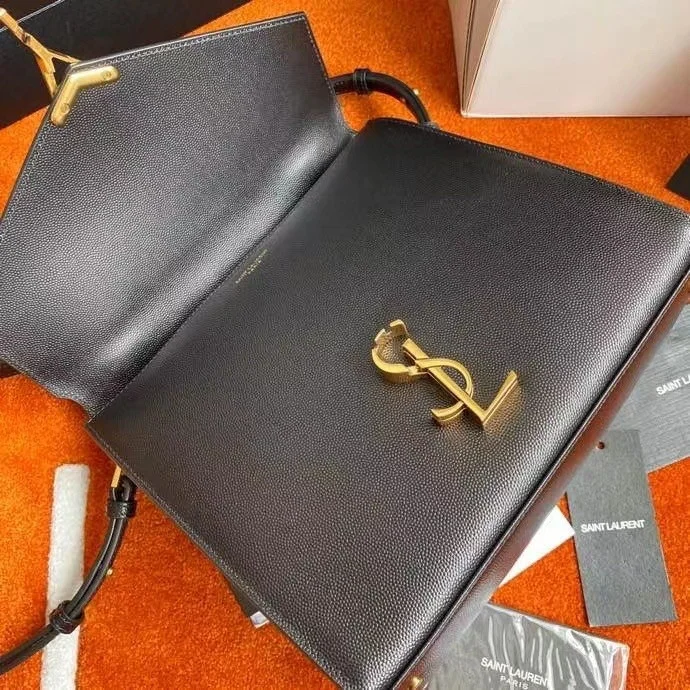 Saint Laurent Cassandra Medium Bag In Black Grained Leather product view 8