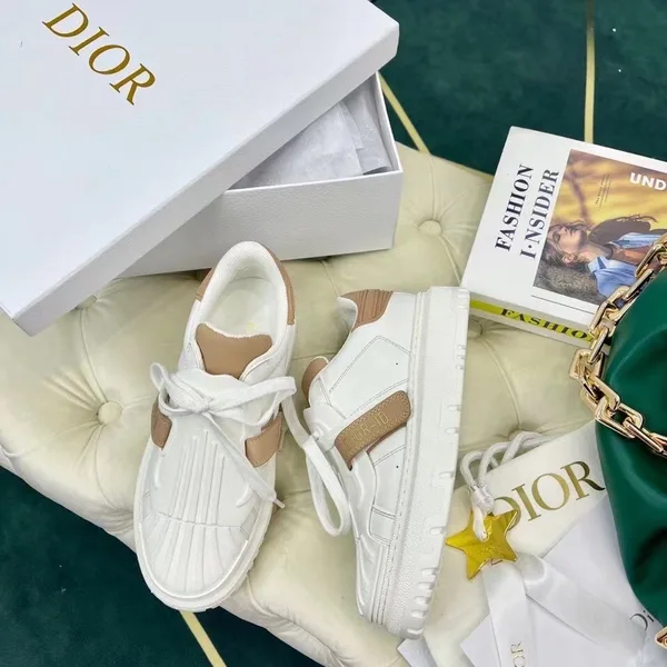 Dior Dior-ID Sneakers In White Leather with Nude Strap product view 4