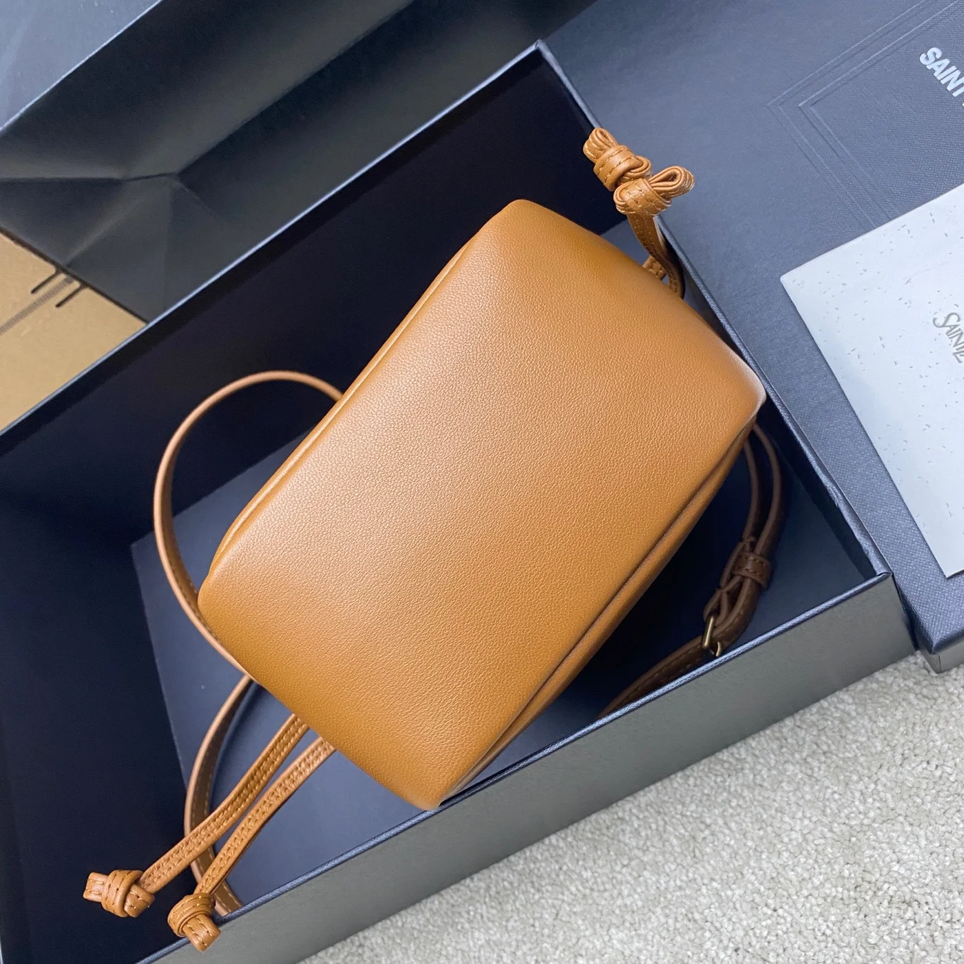 Saint Laurent Jamie Mini Shoulder Pouch — Tan product view 4
