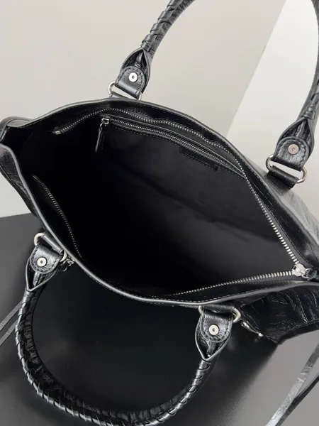 Balenciaga Le City Medium Bag in Black Arena Lambskin product view 3