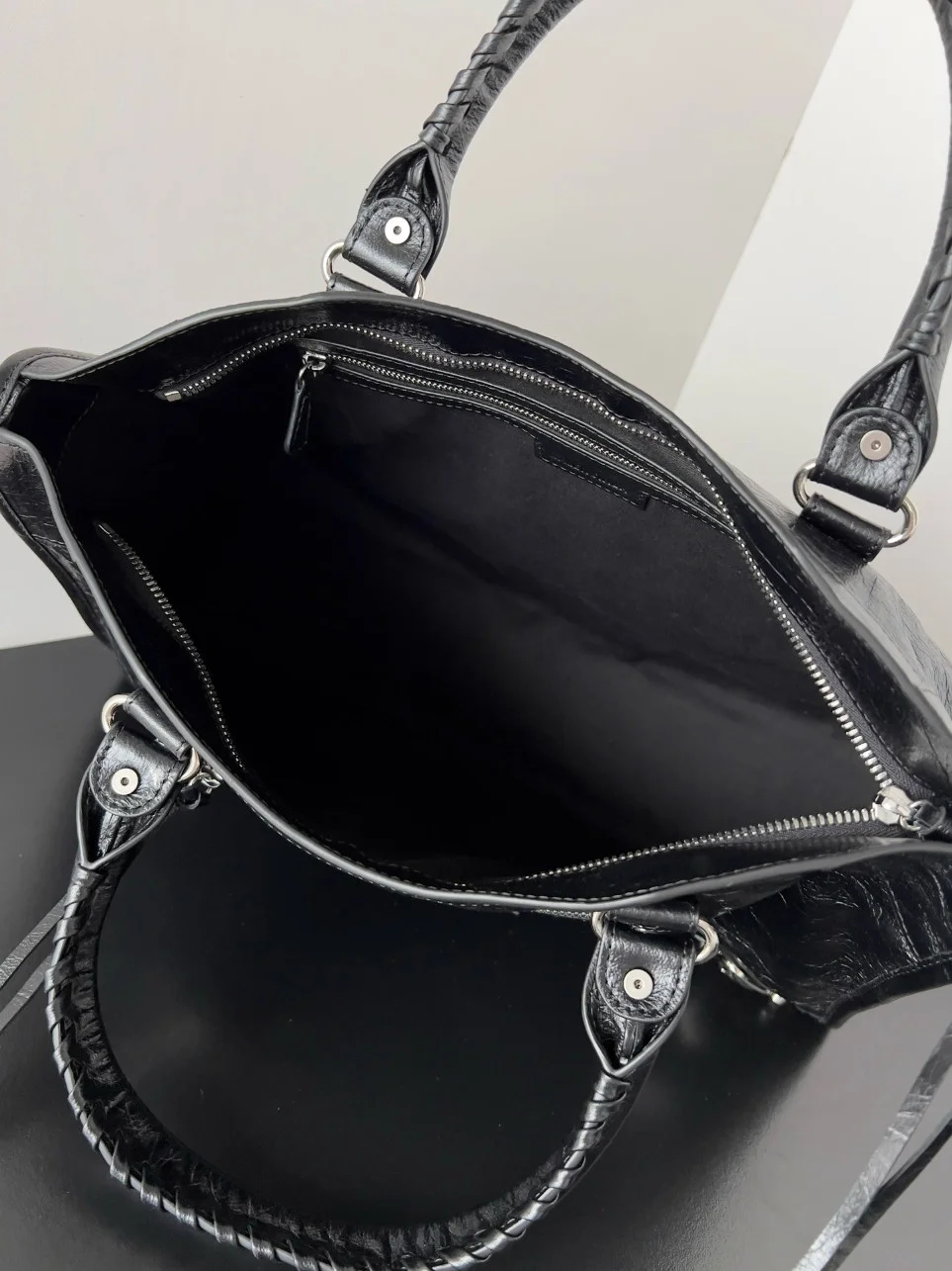 Balenciaga Le City Medium Bag in Black Arena Lambskin product view 3