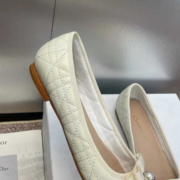 Dior Ballerina Flats in White Quilted Cannage Calfskin product view 9