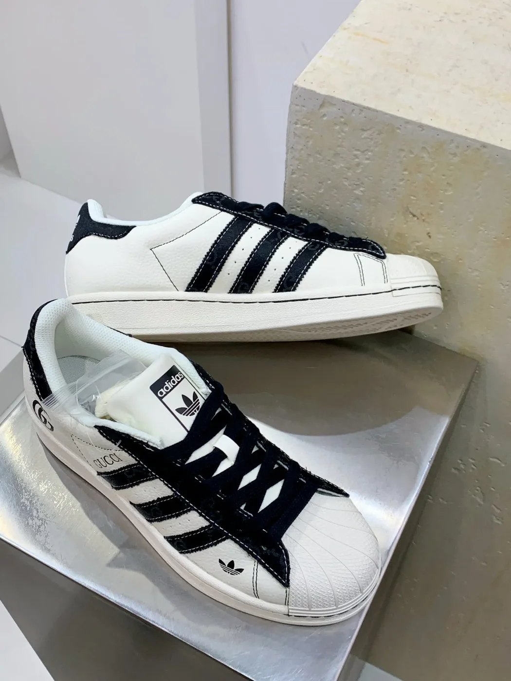 Adidas Originals Superstar x Gucci White & Black Sneakers product view 2