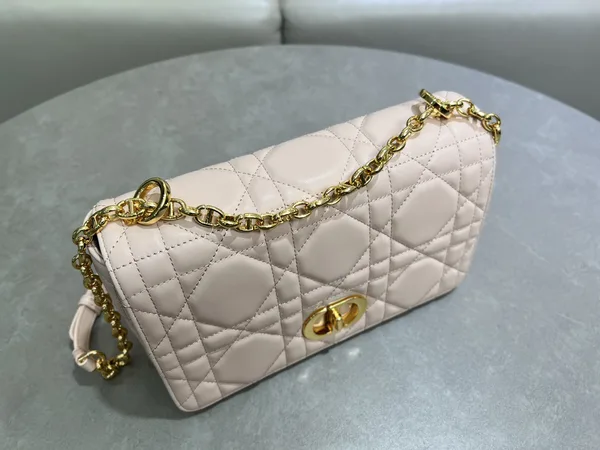 Medium Soft Dior Caro Bag — Beige with Gold-Tone Hardware product view 7
