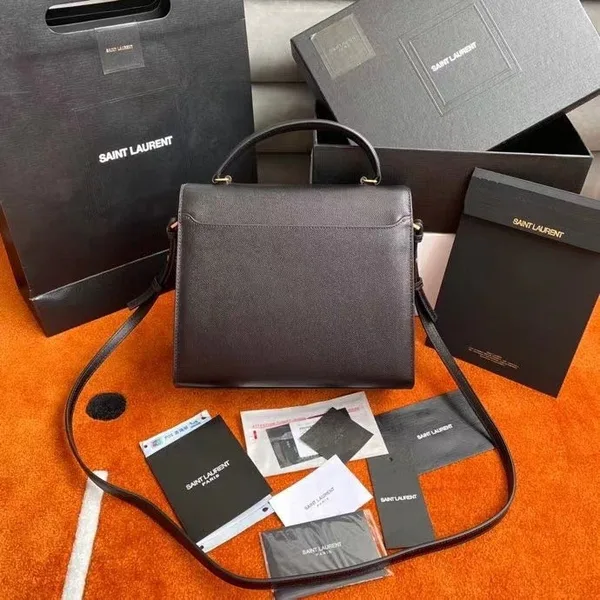 Saint Laurent Cassandra Medium Bag In Black Grained Leather product view 3