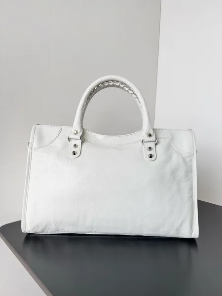 Balenciaga Le City Medium Bag in White Arena Lambskin product view 3