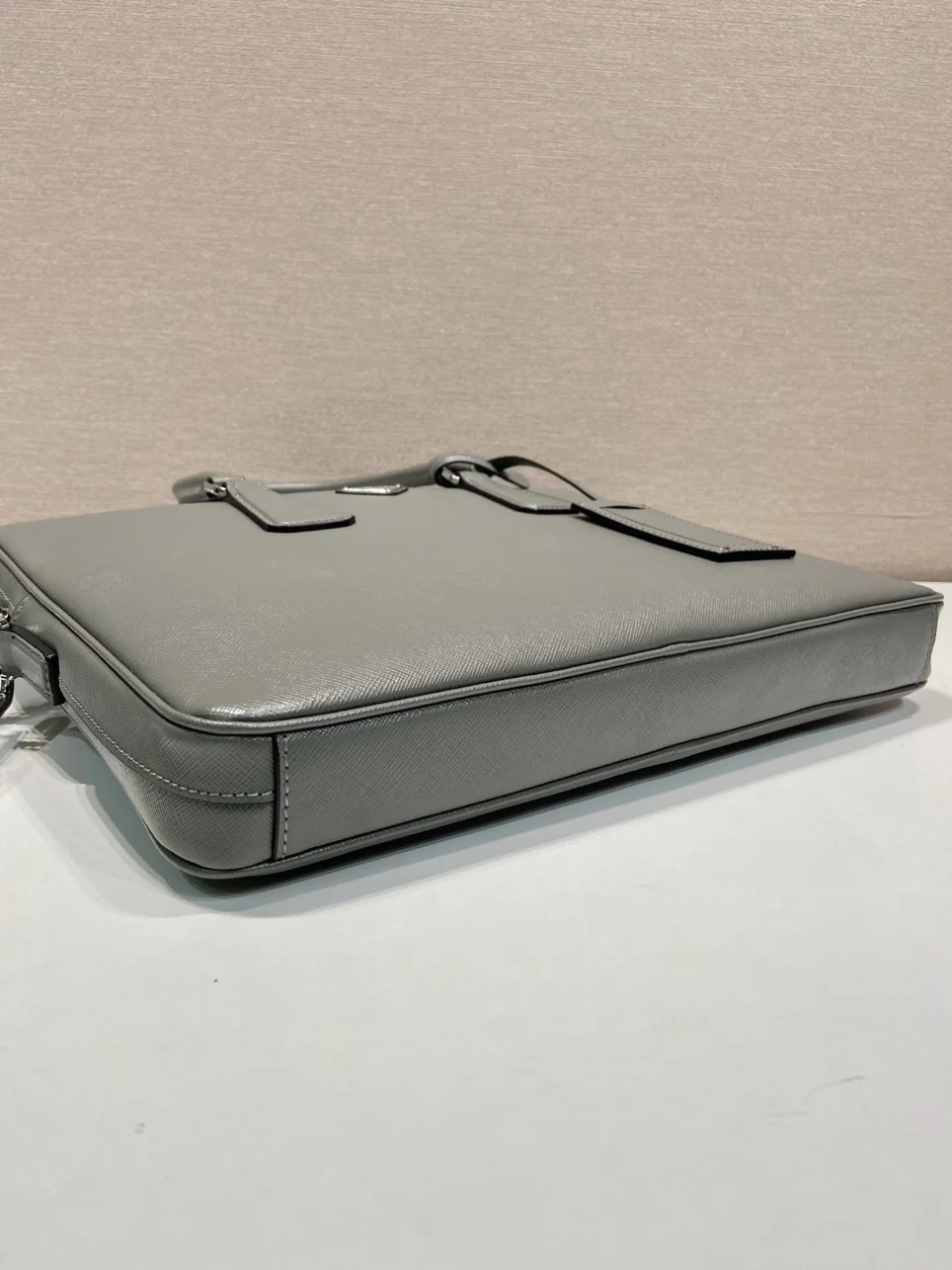 Prada Briefcase in Grey Saffiano Leather product view 3