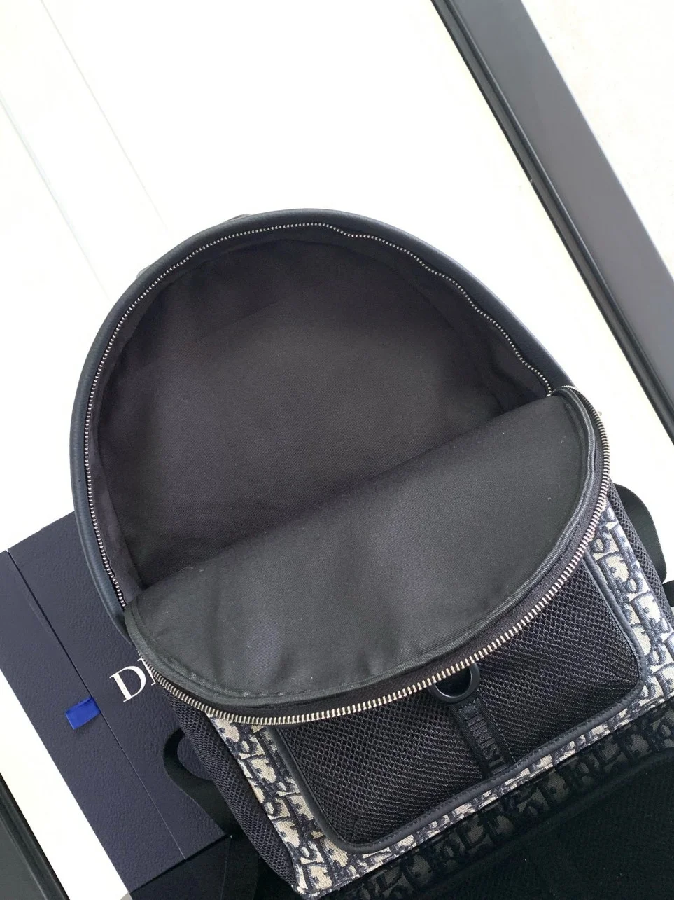 Dior 8 Backpack in Beige and Black Dior Oblique Jacquard product view 7