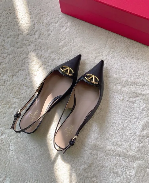 Valentino Bold Edition VLogo Slingback Ballerinas in Black Leather product view 9