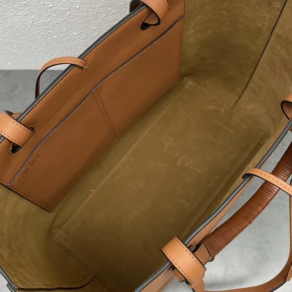 Loewe Anagram Medium Tote Bag In Brown Calfskin product view 6
