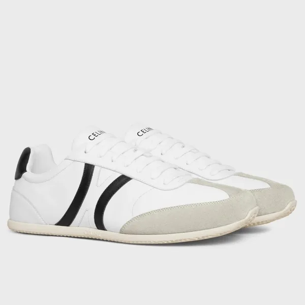 Celine Women’s Jogger Low-top Sneakers in White and Black Leather product photo
